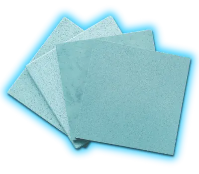 Four light blue textured panels stacked together.